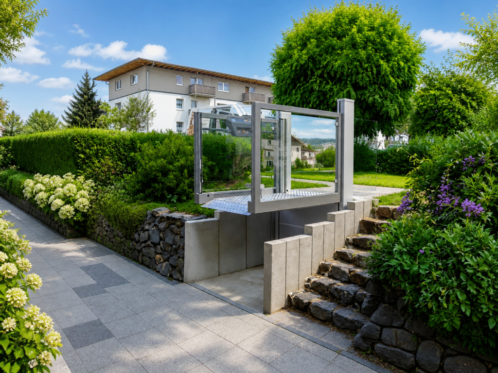 SR300 outdoor vertical platform lift for home wheelchair accessibility